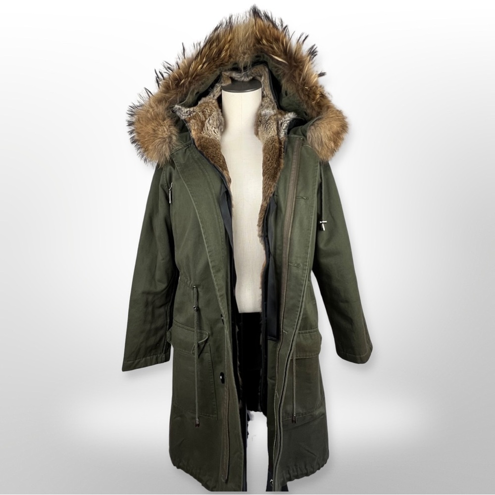 Annabelle Rabbit Fur Lined Parka size S